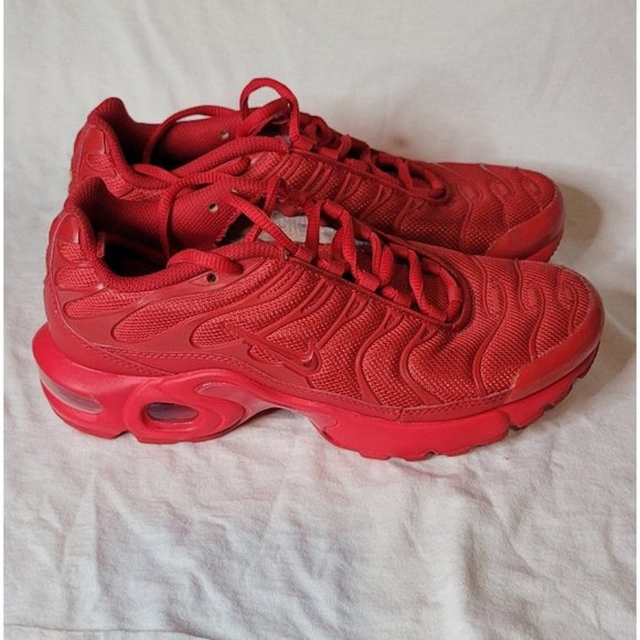 Nike Air Max Plus University Red Chile Red Used Size 6Y No Box - Picture 1 of 7
